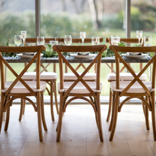 Cross Back Wood Chairs - $9.00 