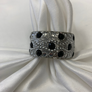 silver with black bead napkin ring 